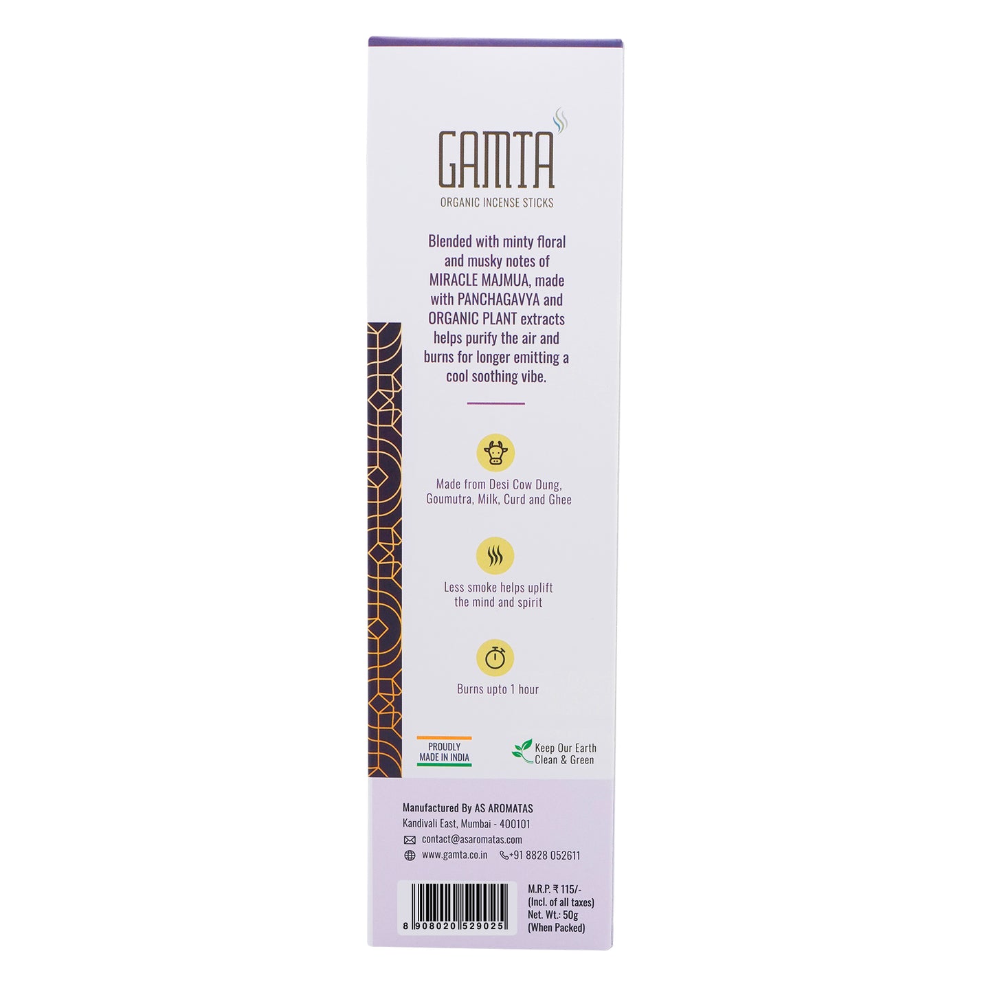 Gamta MIRACLE MAJMUA Organic Incense Sticks (30 sticks)