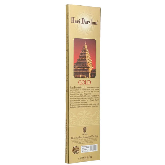 Hari Darshan TEMPLE GOLD Premium Flora Batti Incense Sticks (12 sticks)