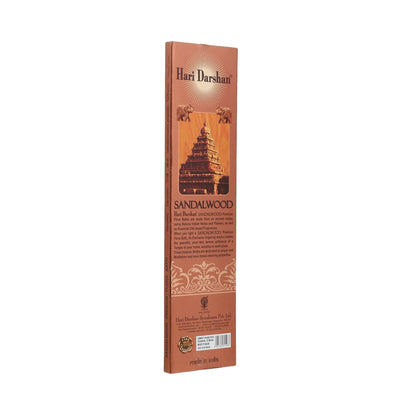 Hari Darshan TEMPLE SANDAL Premium Flora Batti Incense Sticks (12 sticks)