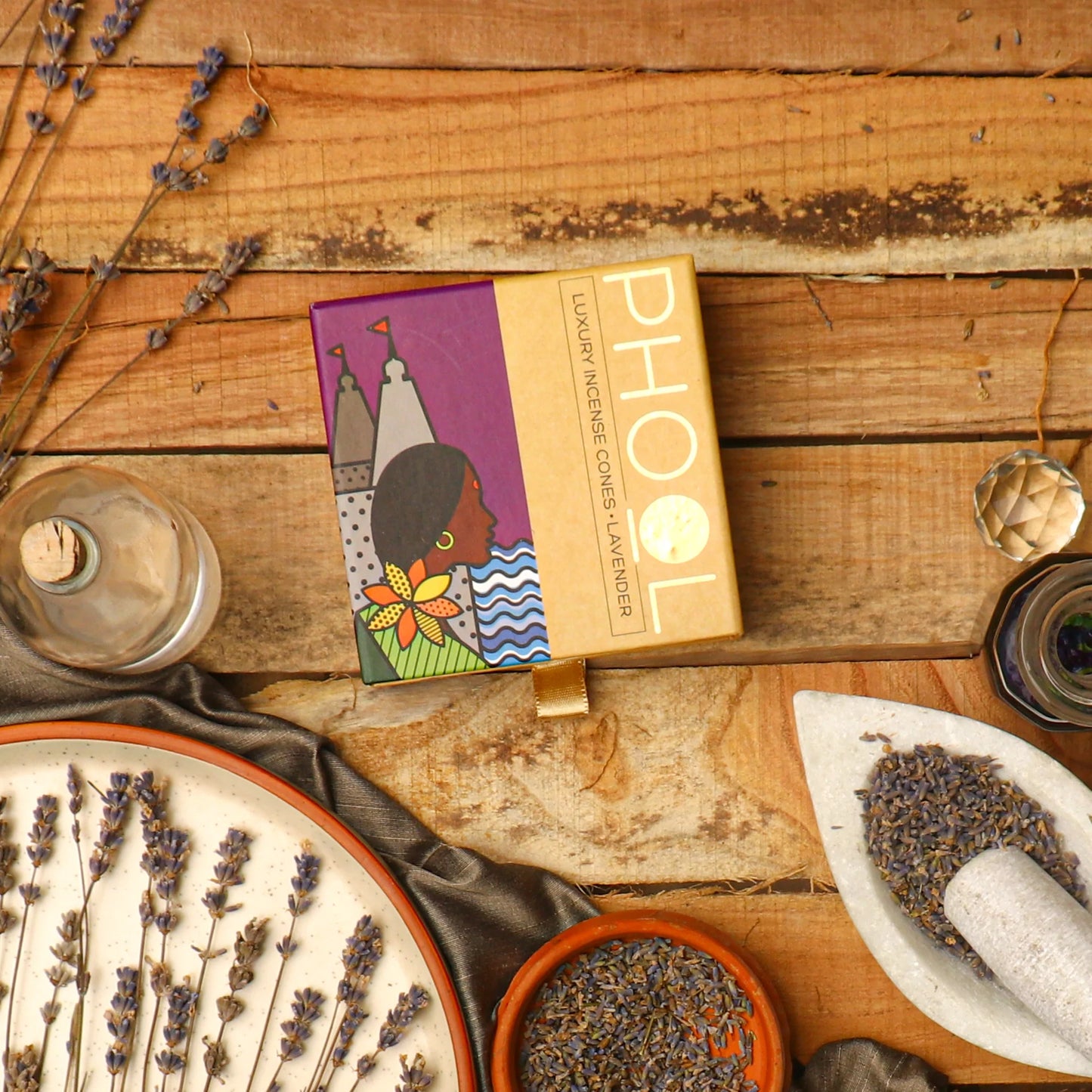 Phool LAVENDER Luxury Incense Cones (40 cones)