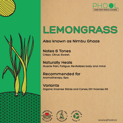 Phool LEMONGRASS Luxury Incense Cones (40 cones)