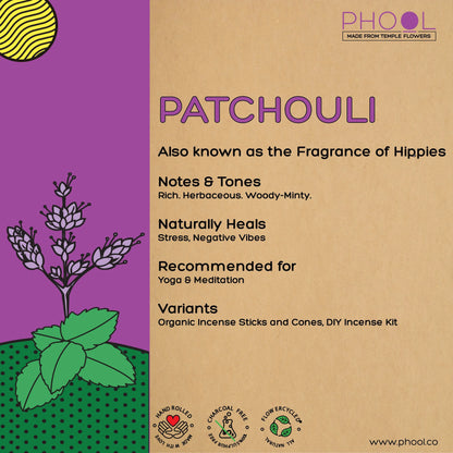 Phool PATCHOULI Luxury Incense Cones (40 cones)