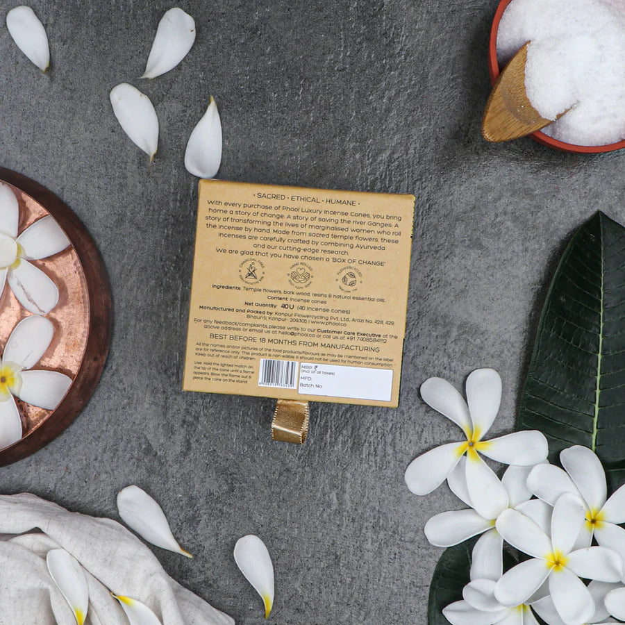 Phool NAGCHAMPA Luxury Incense Cones (40 cones)