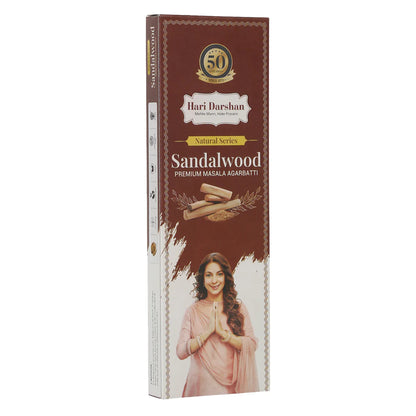 Hari Darshan Natural Series SANDALWOOD Premium Masala Agarbatti (60 gms)