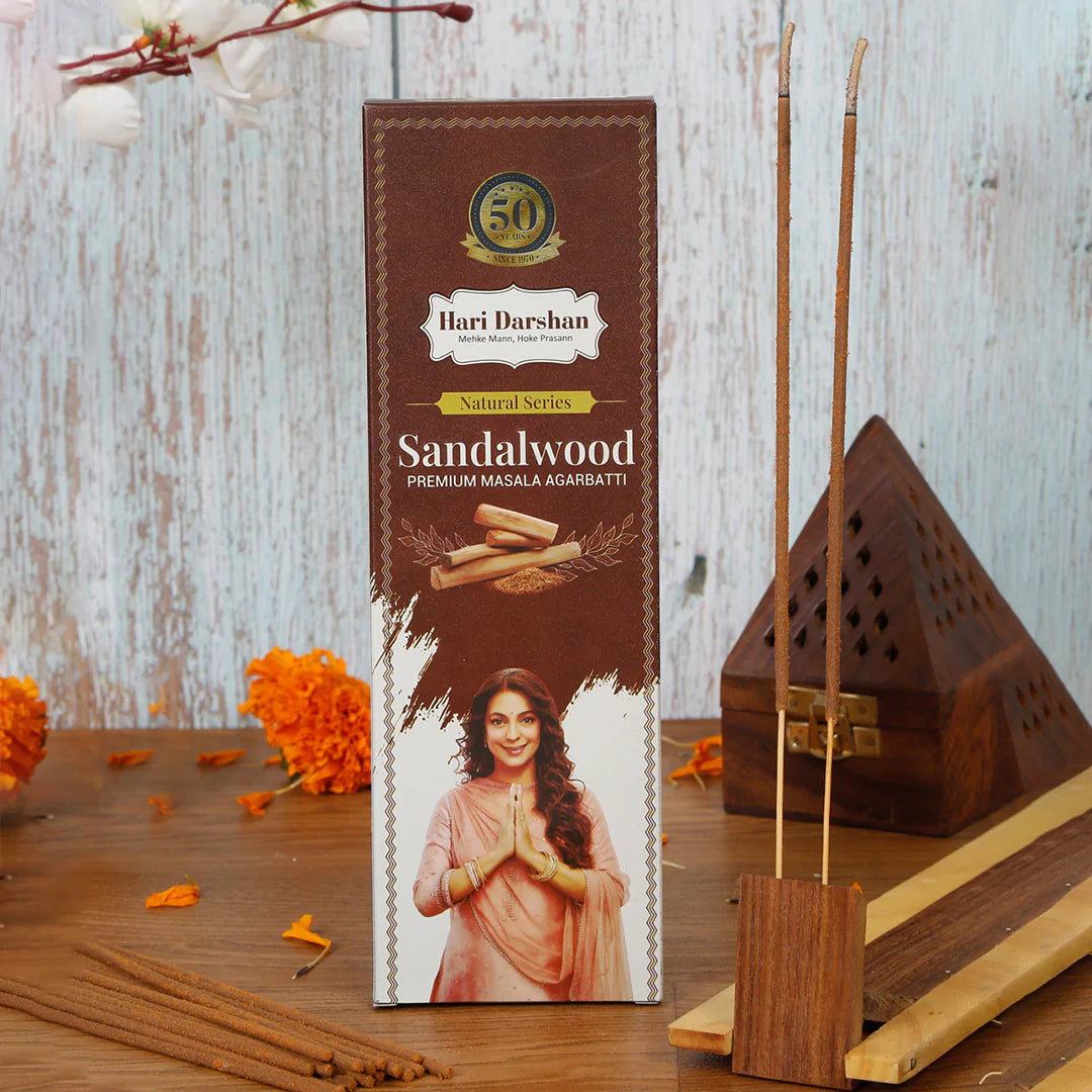 Hari Darshan Natural Series SANDALWOOD Premium Masala Agarbatti (60 gm ...