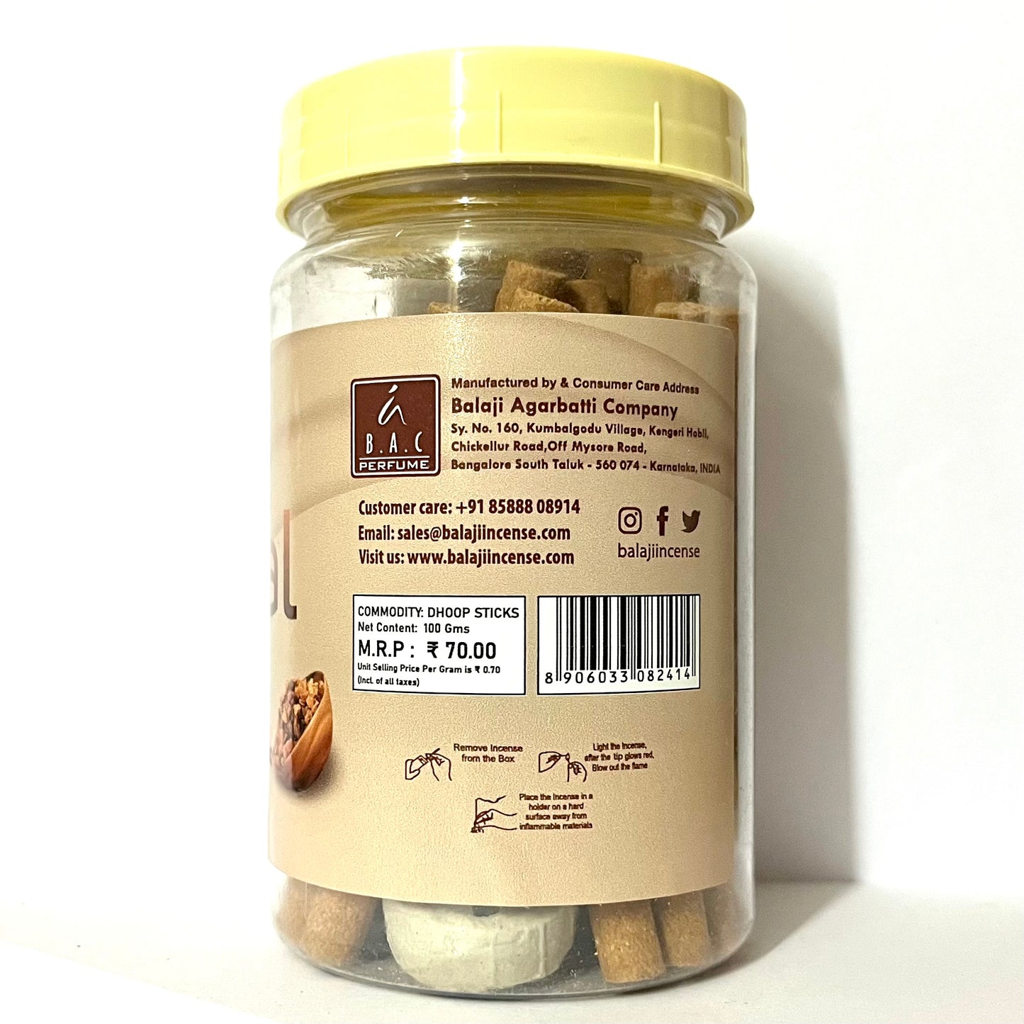 Balaji GUGGAL Premium Dhoop Sticks Jar (100 gms)