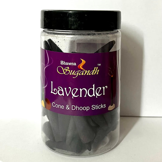 Bhawna Sugandh LAVENDER Incense Cones Jar (125 gms)