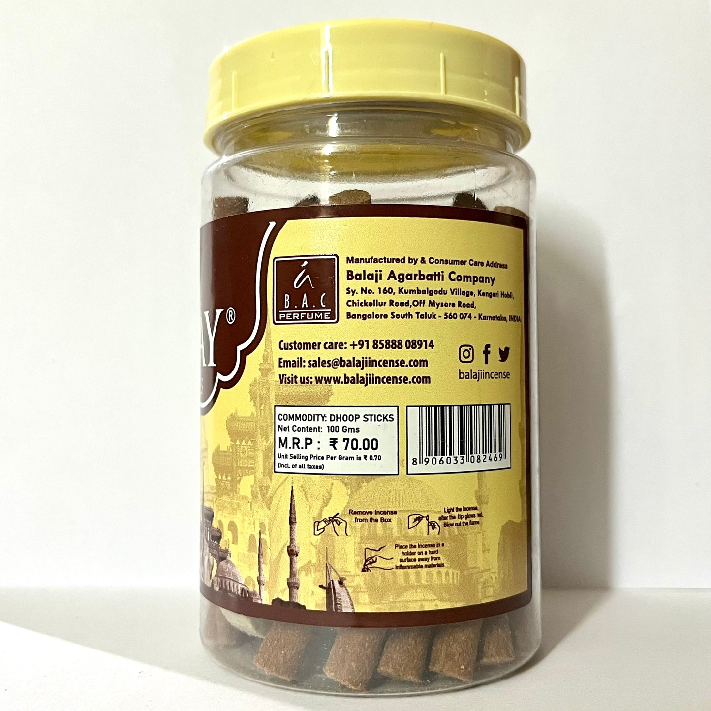 Balaji HOLIDAY Premium Dhoop Sticks Jar (100 gms)