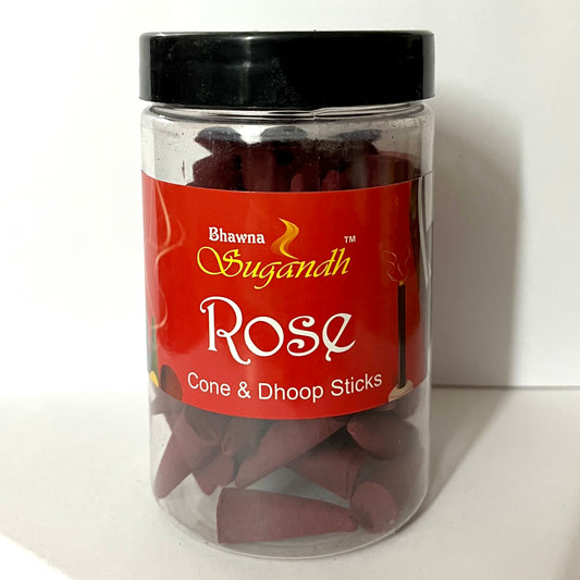 Bhawna Sugandh ROSE Incense Cones Jar (125 gms)