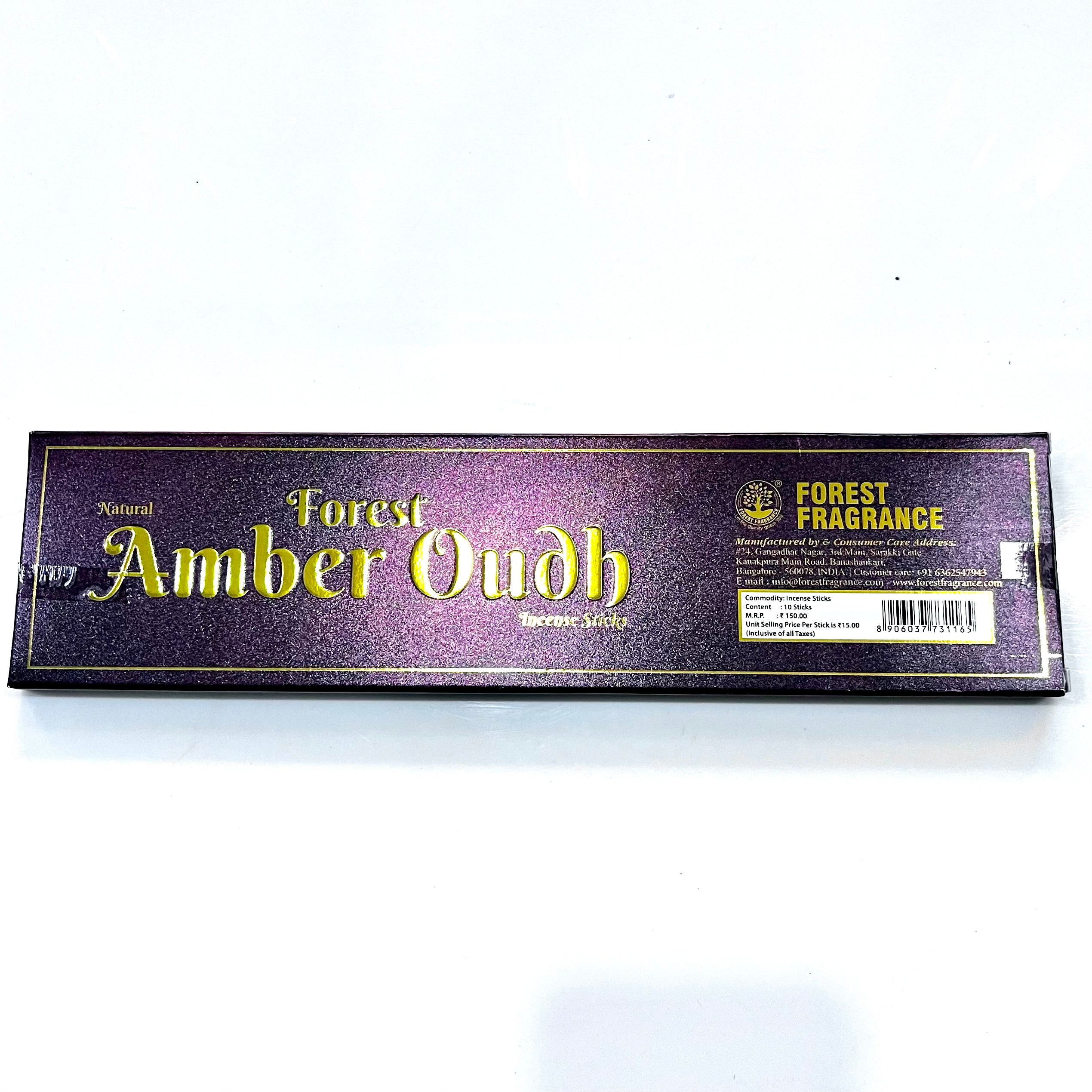 Forest Natural AMBER OUDH Incense Sticks (10 sticks)