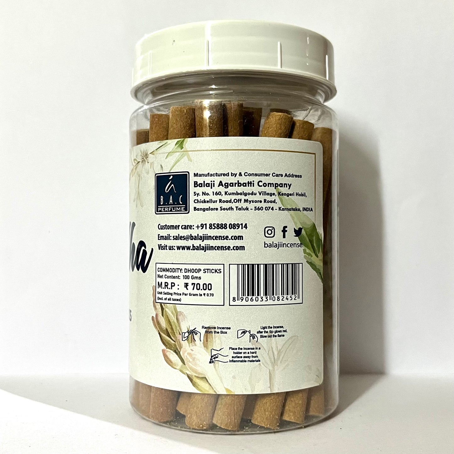 Balaji RAJNIGANDHA Premium Dhoop Sticks Jar (100 gms)