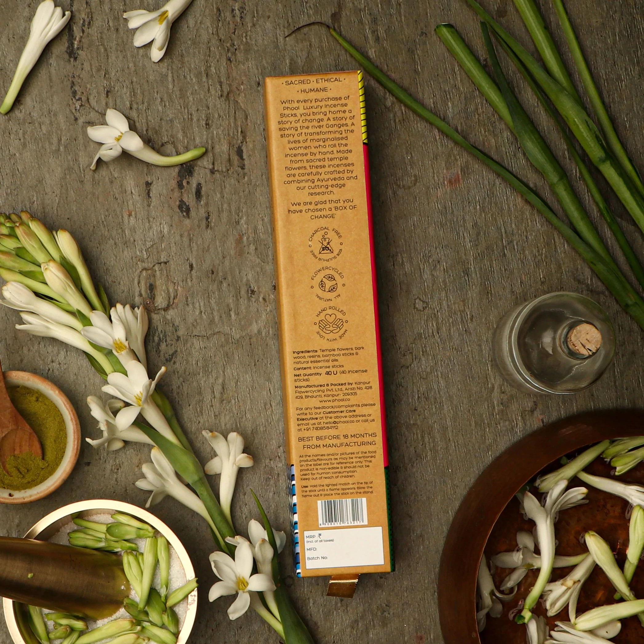 Phool TUBEROSE Luxury Incense Sticks (40 sticks)
