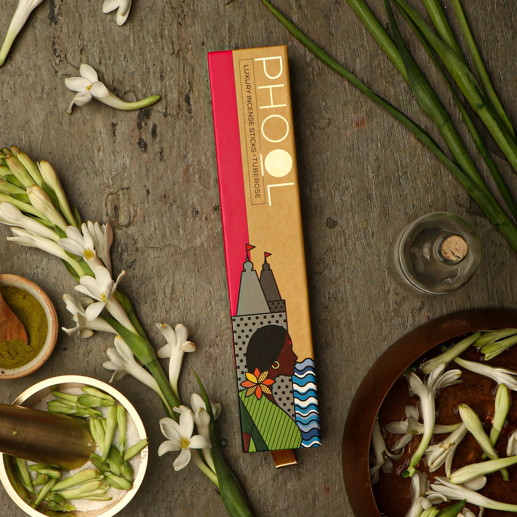Phool TUBEROSE Luxury Incense Sticks (40 sticks)